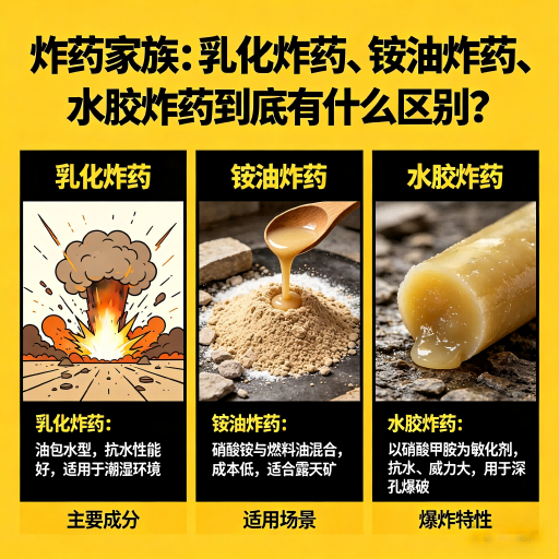 宜春炸药家族：乳化炸药、铵油炸药、水胶炸药到底有什么区别？